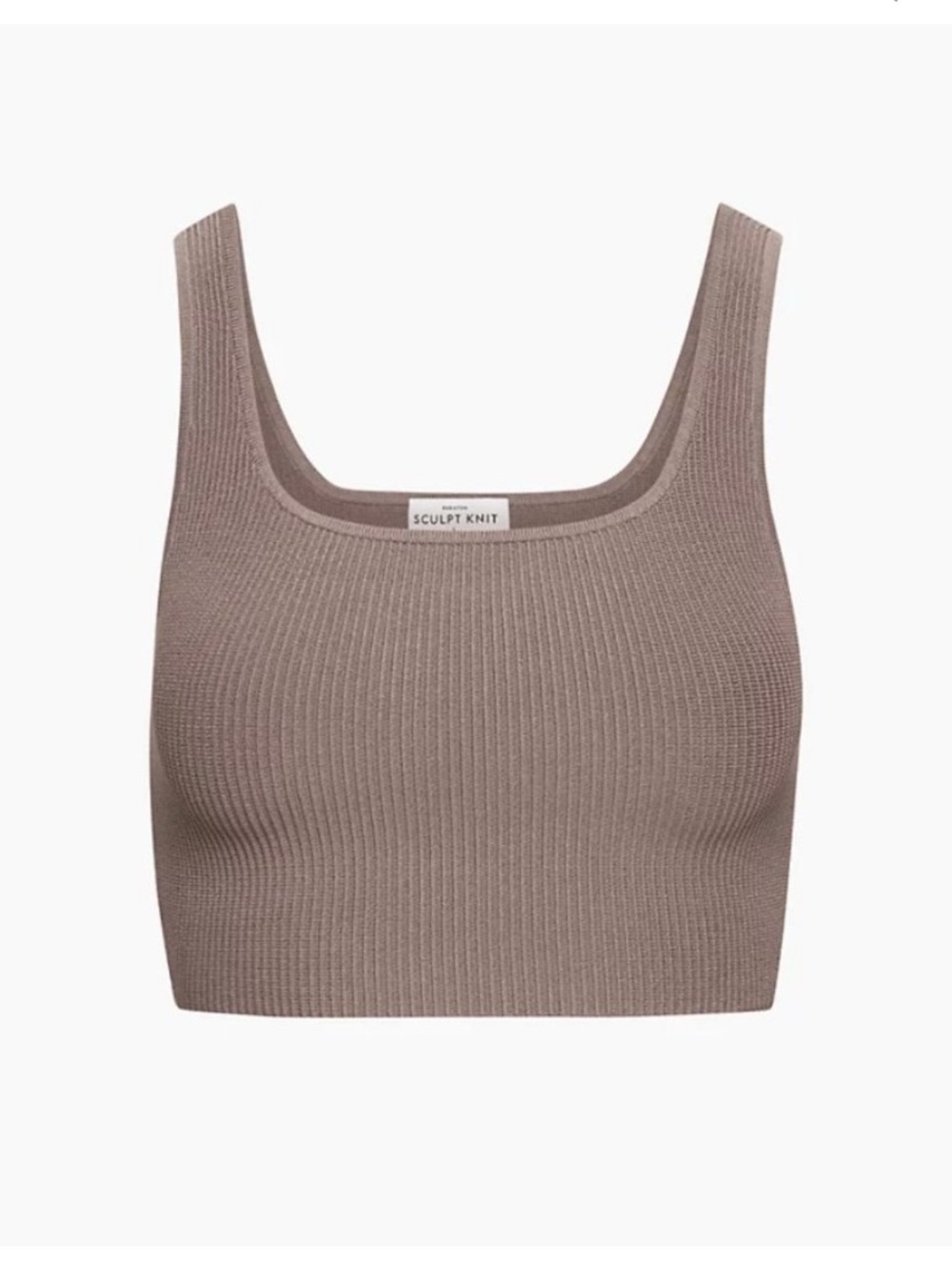 like new Babaton sculpt knit squareneck crop tank mauve S